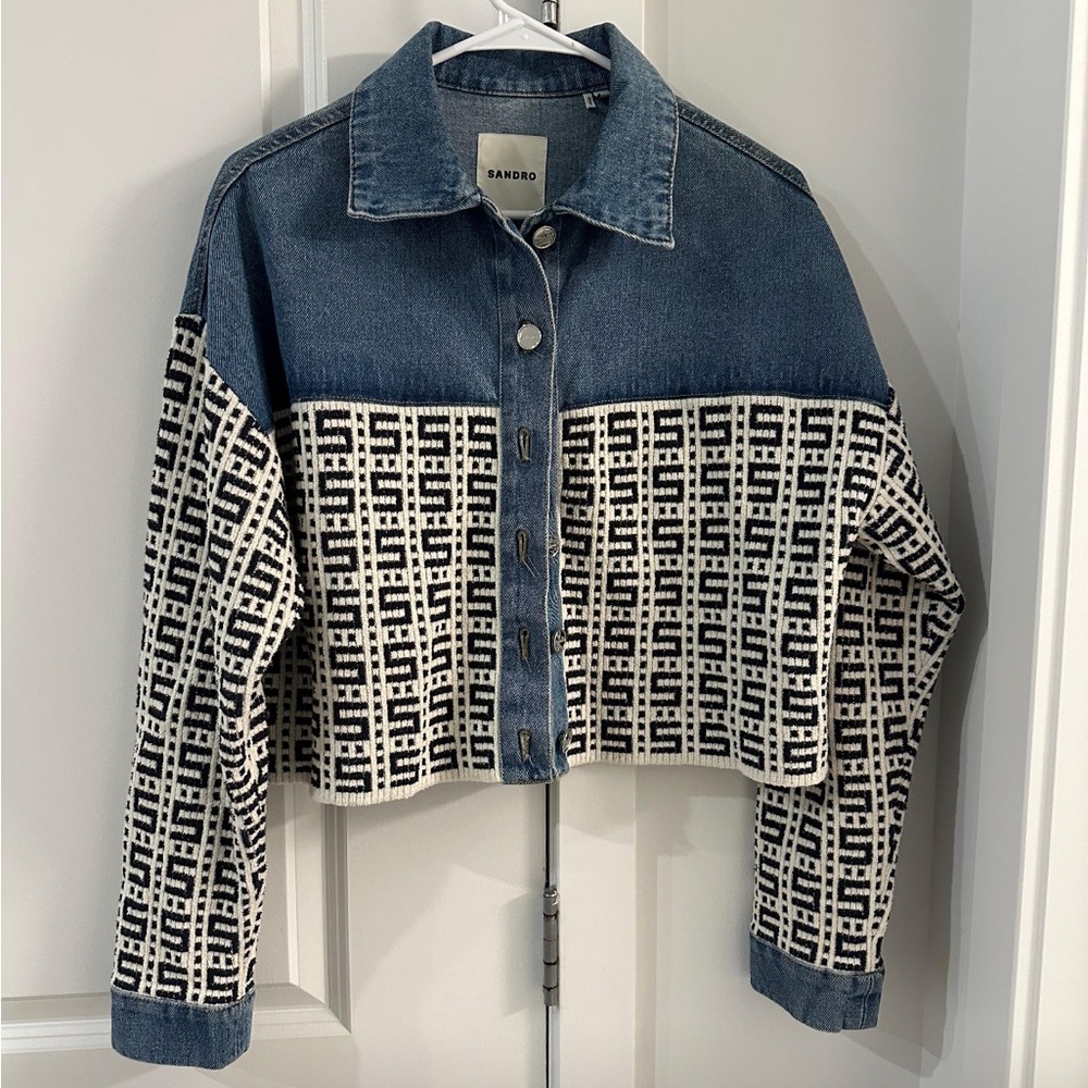Sandro Denim and Patterned Women's Jacket